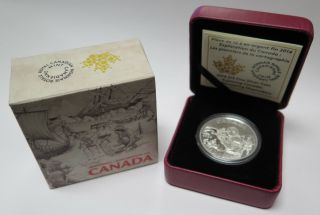 2014 Exploring Canada The Pioneering Mapmakers $15 Fine Silver Coin W/ Box &