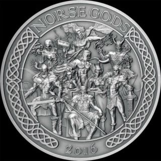 Cook Island Norse Gods Silver Coins Paired (5oz,  2oz)