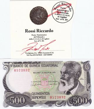Equatorial Guinea 500 Bipkwele 1979 Unc Gem With Italian Expertise