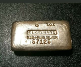 Engelhard 5 T.  Oz - Silver Bar - 7th Series (scarce Variety)