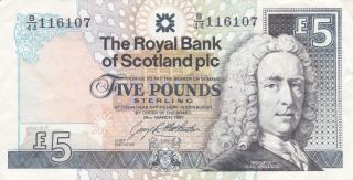 5 Pounds Very Fine Banknote From Scotland 1997 Pick - 352b