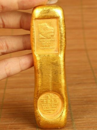 Big China Old Brass Not Gold Hand Carved Leo Lion Statue Bar Collectable Coin