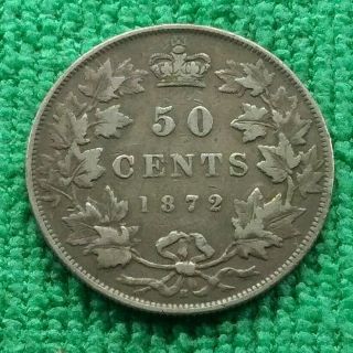 1872h Canada Silver Half Dollar Decent Grade