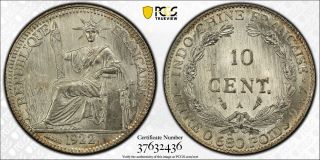 French Indo China 1922 A 10 Cent Pcgs Graded Ms67 World Coin ✮no Reserve✮