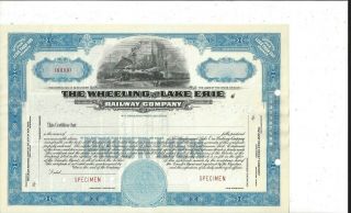 The Wheeling And Lake Erie Railway Company.  Abn " Specimen " Prior Lien Stock