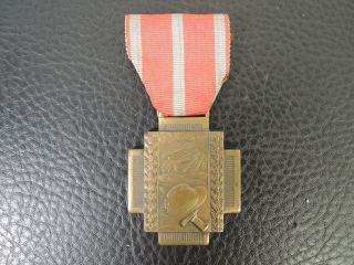 Belgium Ww1 Medal Fire Cross1914 - 18 Croix De Feu,  Version 2 Type C Rare