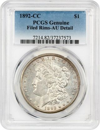 1892 - Cc $1 Pcgs Au Details (filed Rims) - Morgan Silver Dollar