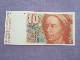 Switzerland 10 Francs 1980 Euler 81n Prefix