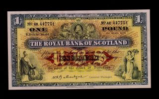 Scotland 1 Pound 1958 Pick 324b Au - Unc.