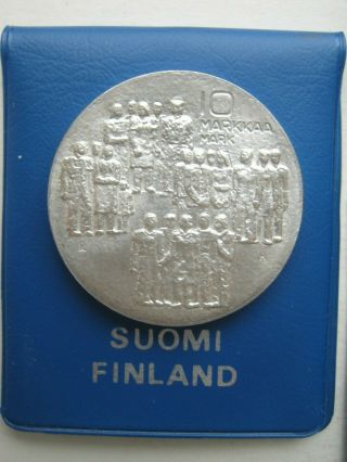 Finland 10 Markkaa 1977 Silver 60 Years Of Independence Unc Pack