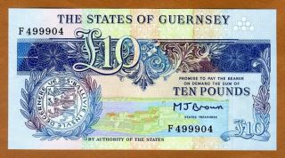 Guernsey,  10 Pounds,  Nd (1991 - 1995),  P - 54,  Unc