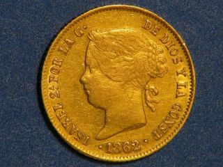Philippines 1862 4 Pesos Gold Xf - Au