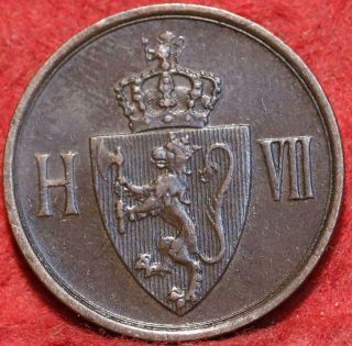 1907 Norway 2 Ore Foreign Coin
