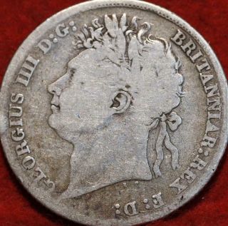 1824 Great Britain One Shilling Silver Foreign Coin