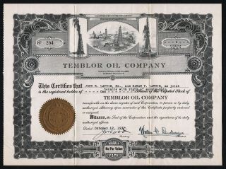 1937 California: Temblor Oil Company