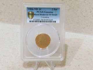 1806 Madrid 2 Escudos Colombia Spanish Colonial Pcgs Vf Gold Coin