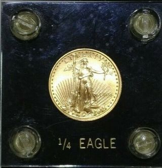2004 United States Gold American Eagle 1/4 Oz Fine Gold Coin $10 Mounted