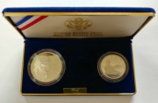 1993 Bill Of Rights Commemorative Proof Uncirculated 90 Silver Dollar And Half 2