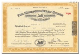 Hartford Steam Boiler Inspection And Insurance Company Stock Certificate