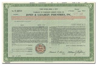 Jones & Laughlin Industries,  Inc.  Stock Certificate