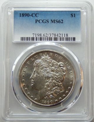 1890 Cc Carson City Morgan Silver Dollar - Pcgs Certified Ms 62