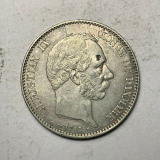 Denmark 1875 Silver 2 Kroner
