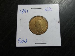 1891 Great Britain Gold Sovereign