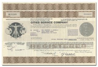 Cities Service Company Stock Certificate (citgo)