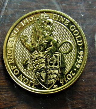 2016 U.  K.  25 Pound 1/4 Oz Gold Queen 