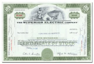 Superior Electric Company Stock Certificate (bristol,  Connecticut)