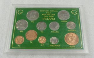 1954 - 1986 Ireland - Complete 11 Coin Decimal Issue And The Last Lsd Issue
