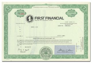 First Financial Bancorp,  Inc.  Stock Certificate (belvidere,  Illinois)