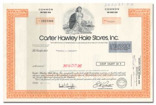 Carter Hawley Hale Stores,  Inc.  Stock Certificate