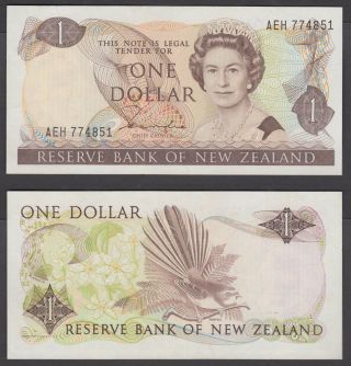 Zealand 1 Dollar Nd 1981 - 85 (vf - Xf) P - 169a Banknote Qeii