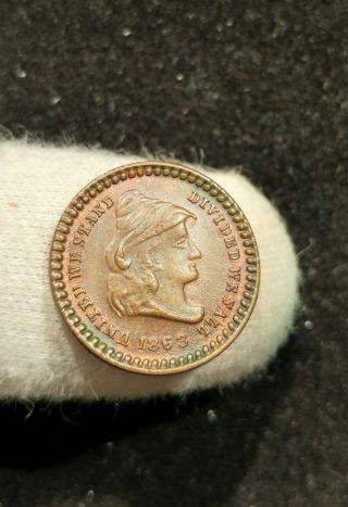1863 Civil War Token Rainbow Toned Color 48/299 United We Stand Army Navy