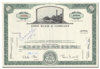 John Blair & Company Stock Certificate (television Stations)