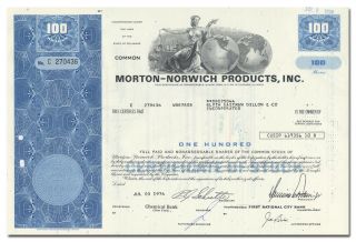 Morton - Norwich Products,  Inc.  Stock Certificate (pepto - Bismol)
