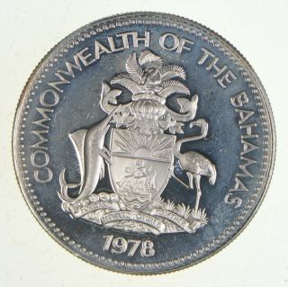 Silver - World Coin - 1978 The Bahamas 1 Dollar - 17.  9g - World Silver Coin 058
