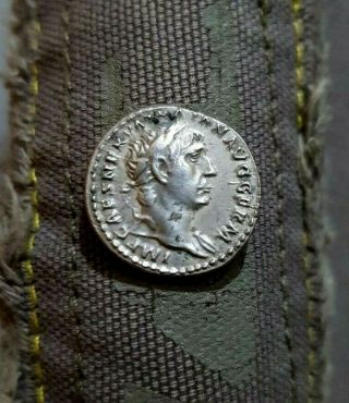 Roman Ancient Silver Denarius Trajan.  98 - 117 Ad.