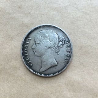British India 1840 Victoria One Rupee East India Company Silver Coin