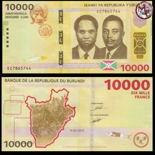 Burundi - 500,  1000,  2000,  5000 & 10.  000 Francs 2015 - Pick - 50,  51,  52,  53,  54 - UNC 2