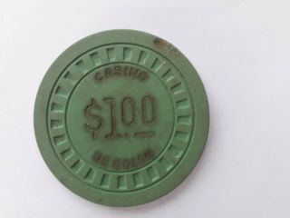 Casino De Colon Chip Token $1.  00 Panama Very Rare And Old Caribbean