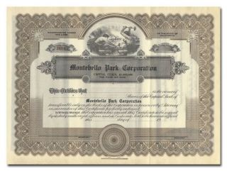 Montebello Park Corporation Stock Certificate (california)