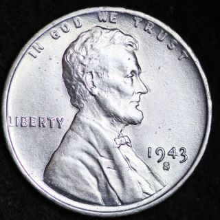 Uncirculated 1943 - S Steel Lincoln Wheat Cent Penny