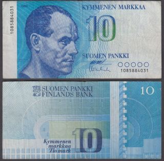 Finland 10 Markkaa 1986 (vf) Banknote P - 113 Pankki
