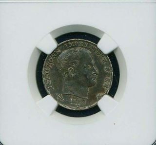ITALY KINGDOM OF NAPOLEON 1812 - V 1 LIRA SILVER COIN,  CERTIFIED NGC AU55 3
