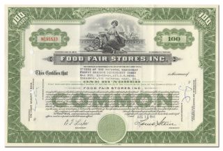 Food Fair Stores,  Inc.  Stock Certificate