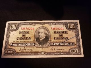 1937 Canadian 100 Dollar Bill