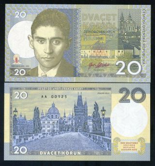Czechoslovakia,  20 Korun,  2019 Private Limited Issue - Franz Kafka