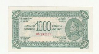 1000 Dinara Ef Banknote From Yugoslavian Antifaschist Partizan Army 1944 Pick - 55